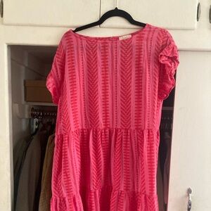 ann taylor loft pink flowy dress
